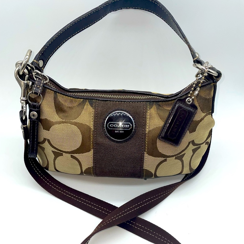AUTHENTIC Coach Demi Stripe Shoulder Bag